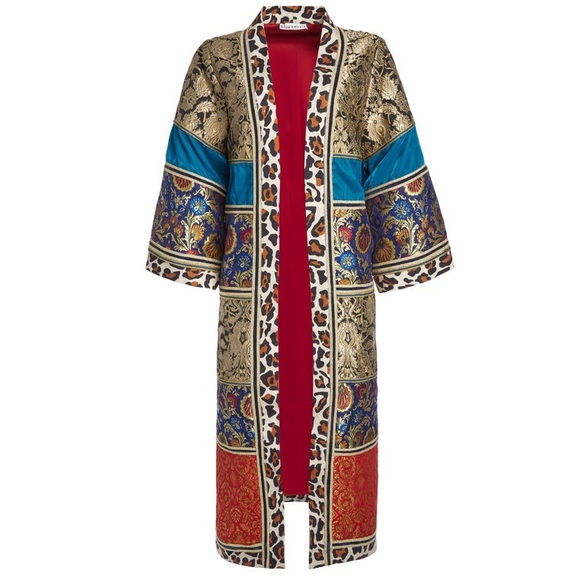 ALICE & OLIVIA Lynn Patchwork Kimono Multicolor - Picture 4 of 8